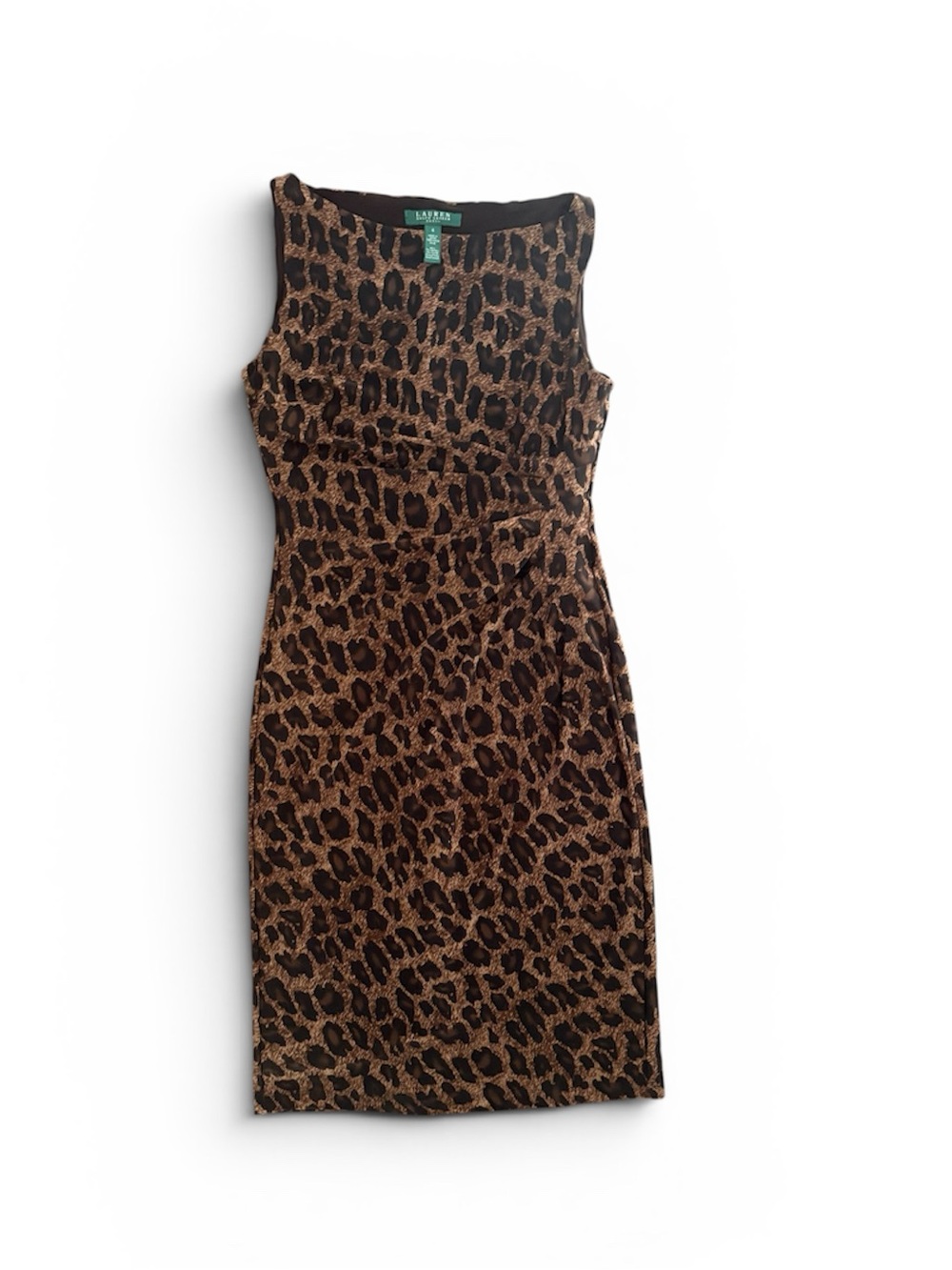 Lauren Ralph Lauren midi dress in a classic brown and black leopard print